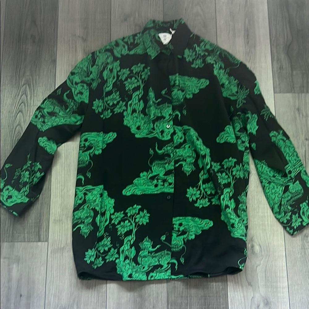 Green and Black Printed Men's Jacket